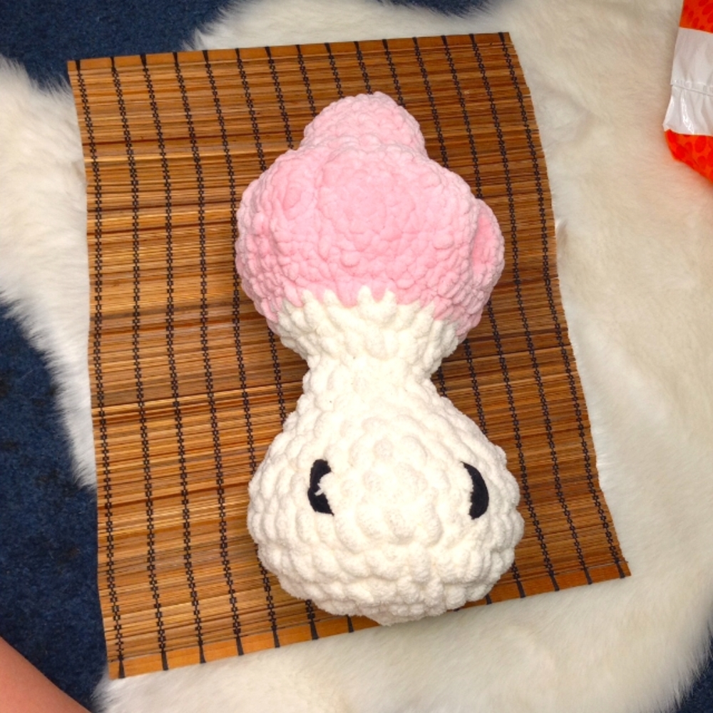 🆕 Handmade Crochet Pink and Cream 🍄Mushroom